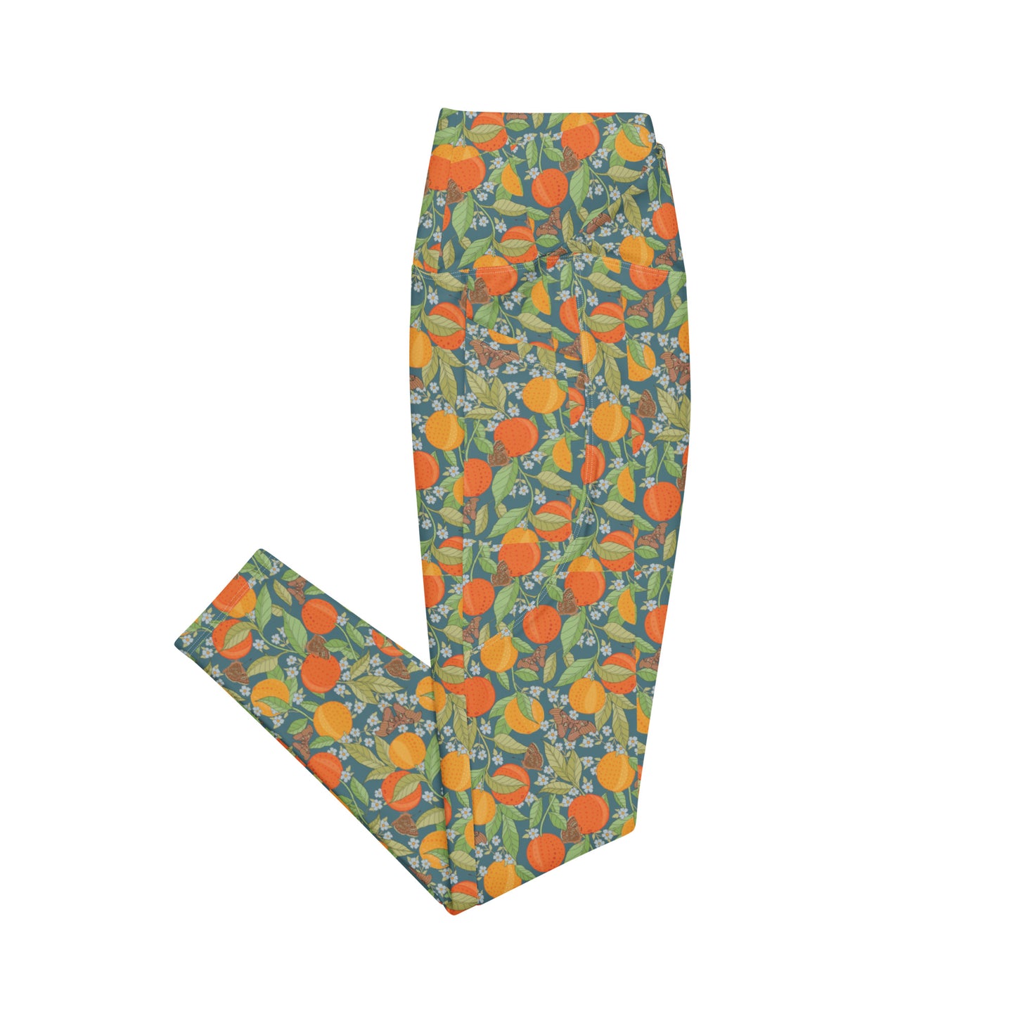 Orange Grove Crossover leggings with pockets