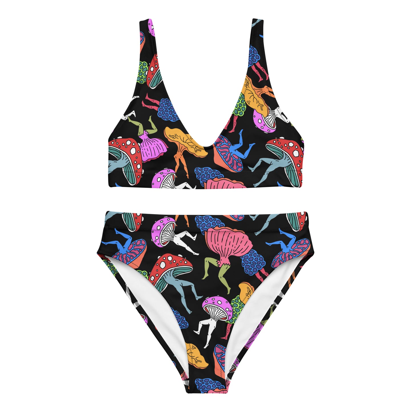 Mushroom Party high-waisted bikini