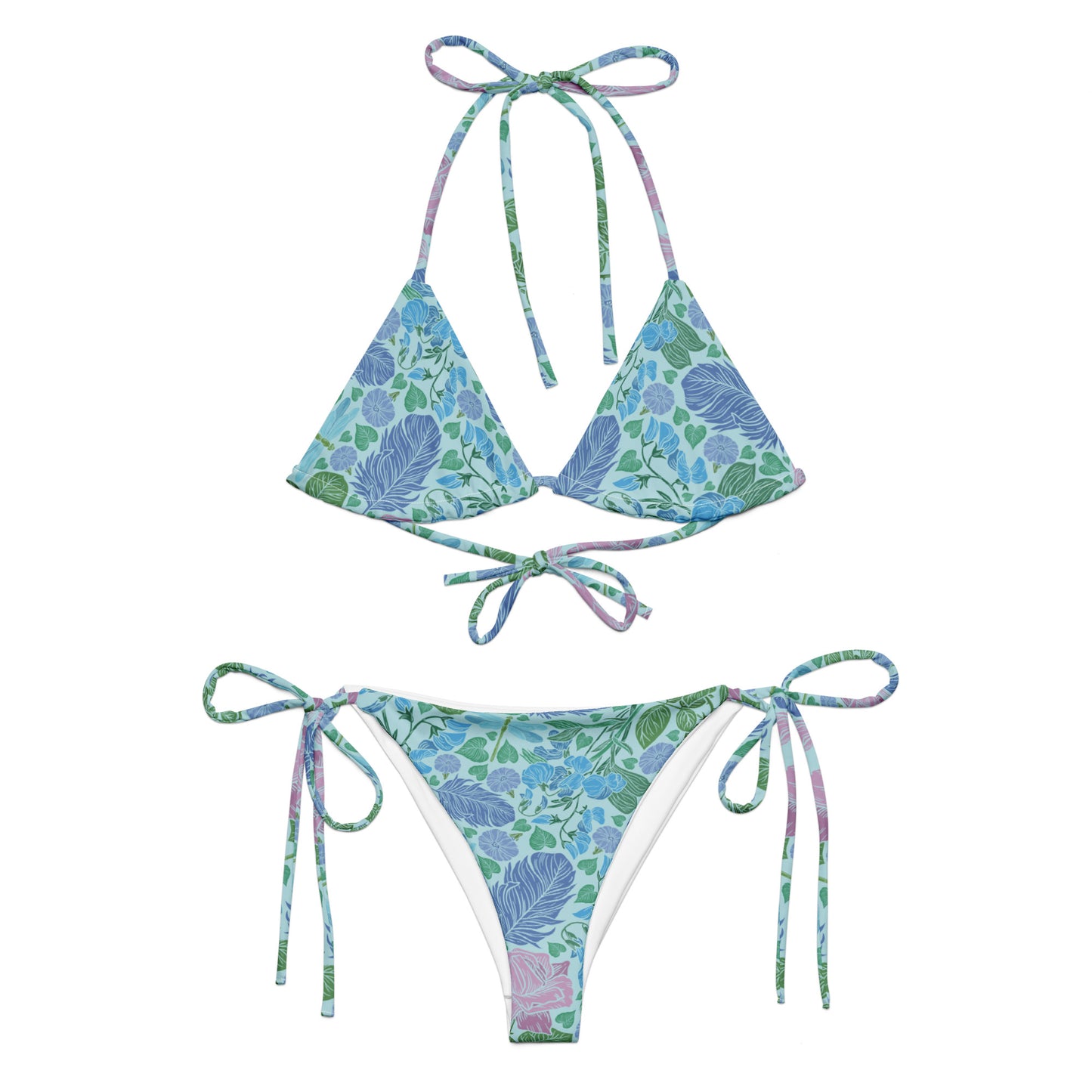 Bluebirds of a Feather recycled string bikini