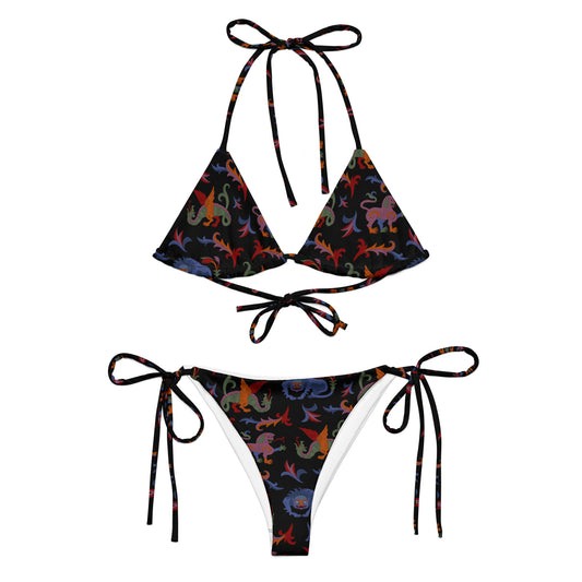 Medieval Animals All-over print recycled string bikini