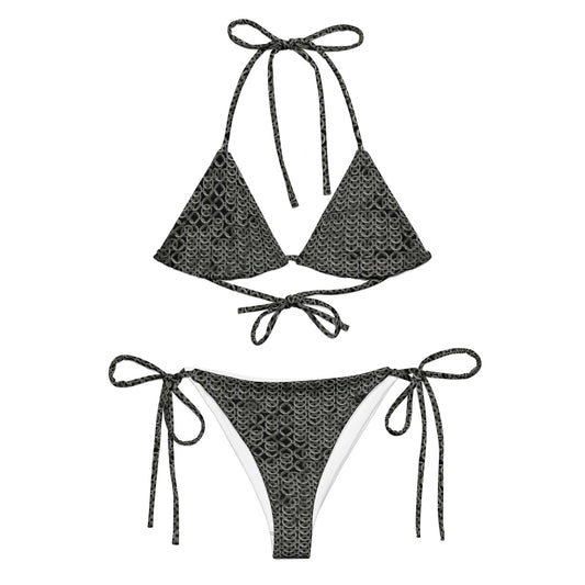 Chain Mail All-over print recycled string bikini