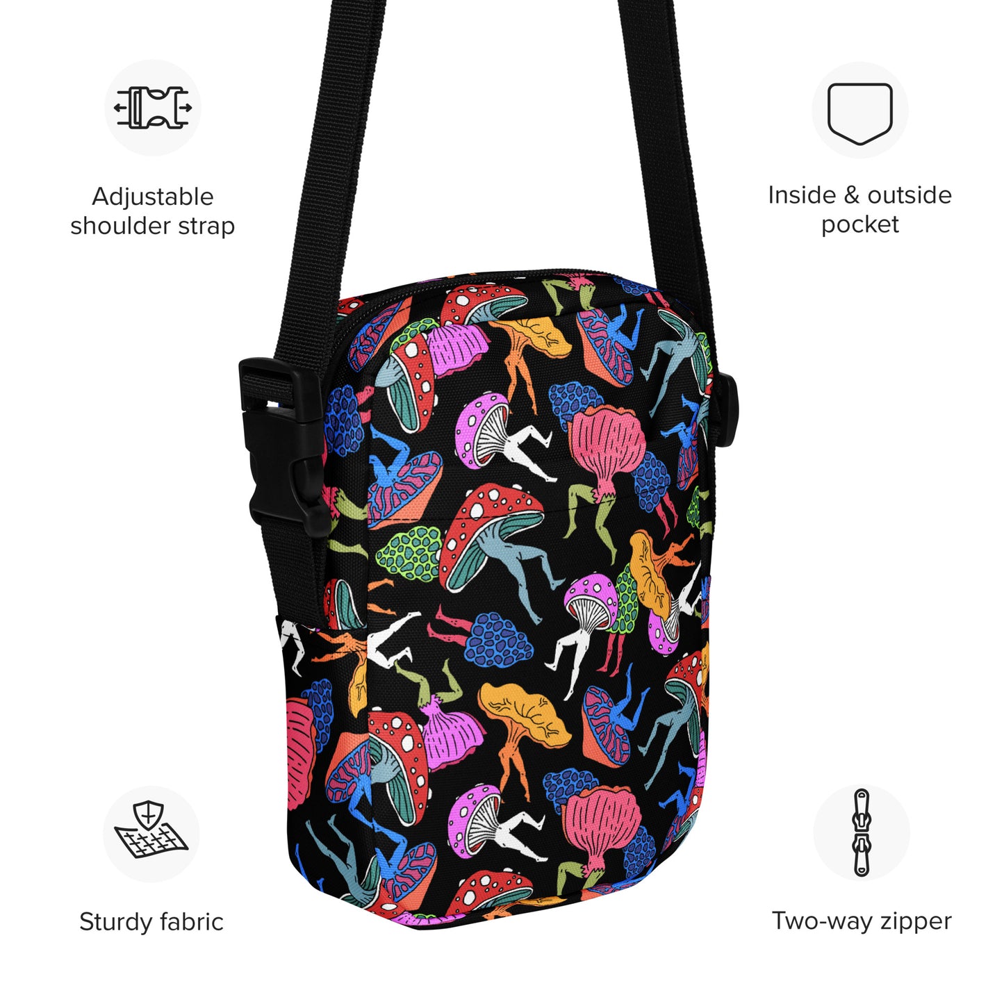 Mushroom Party Utility crossbody bag