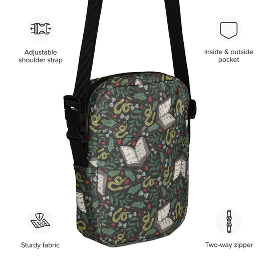 Snakes and Books Utility crossbody bag