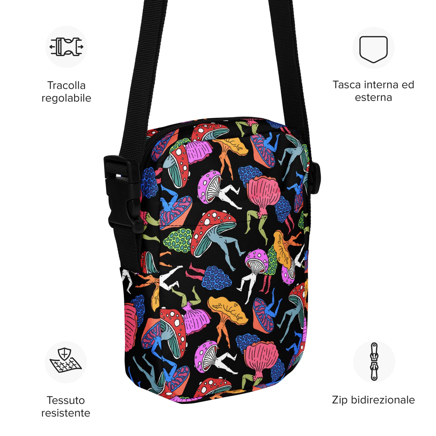 Mushroom Party Utility crossbody bag