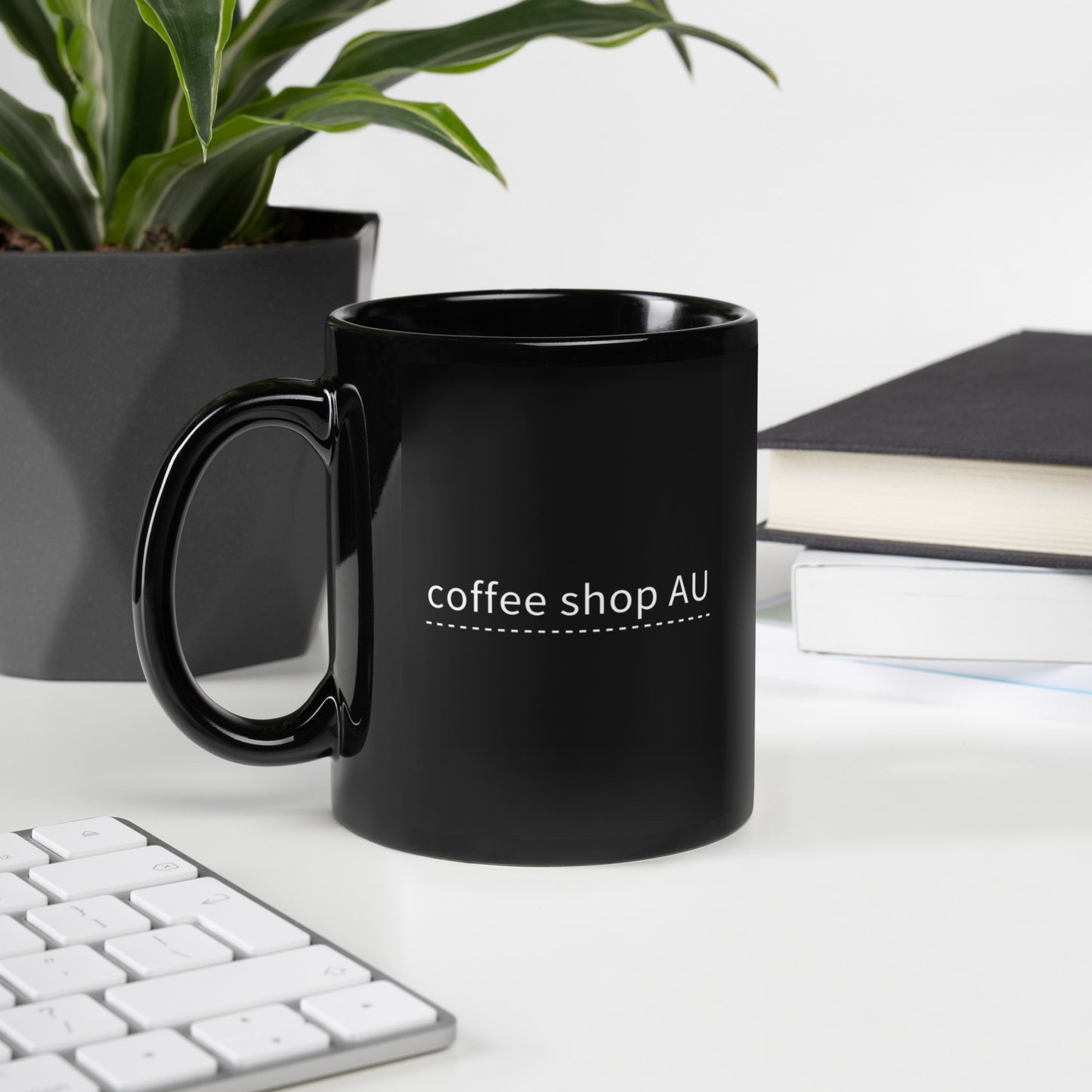 Coffee Shop AU Black Glossy Mug
