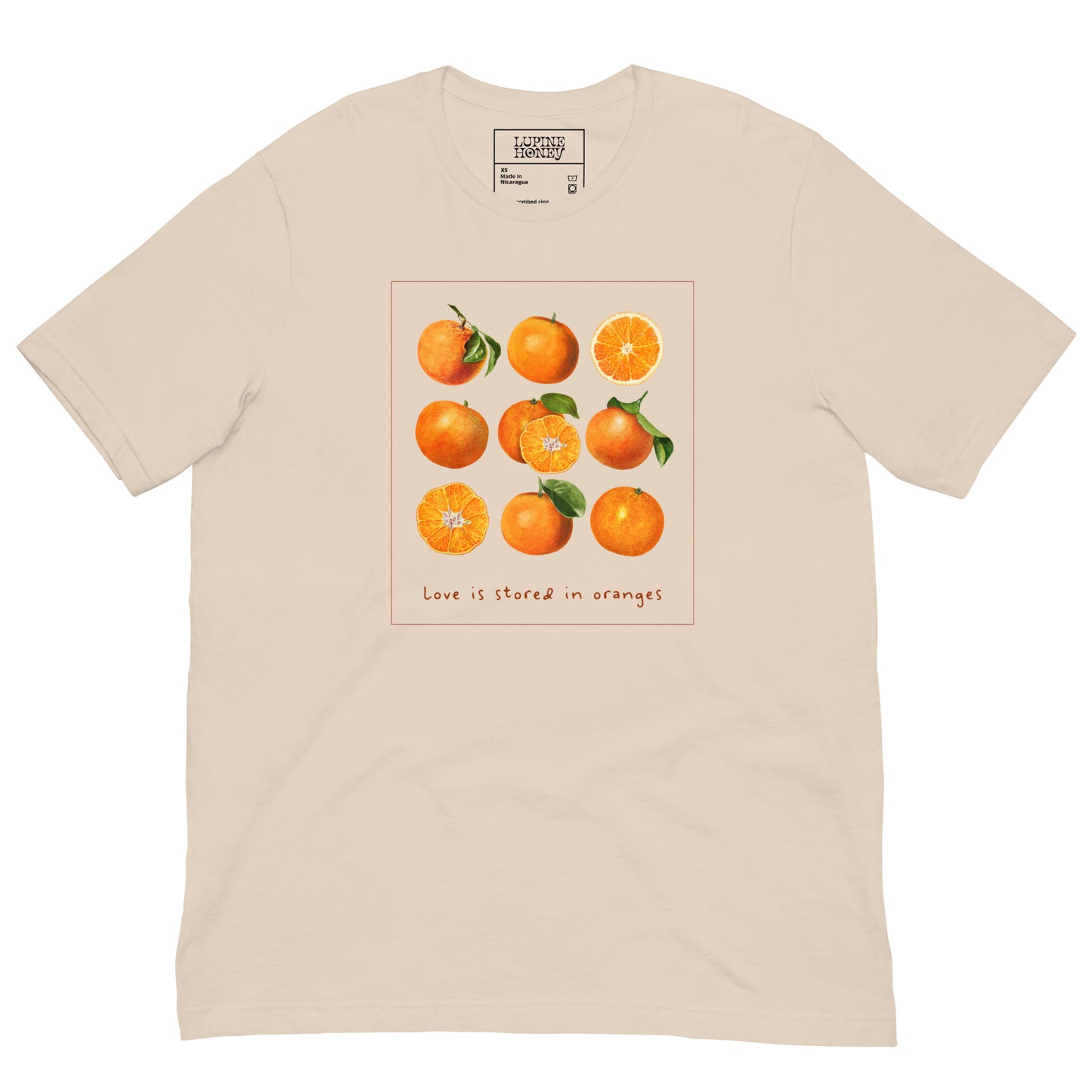 Love is Stored in Oranges Unisex t-shirt
