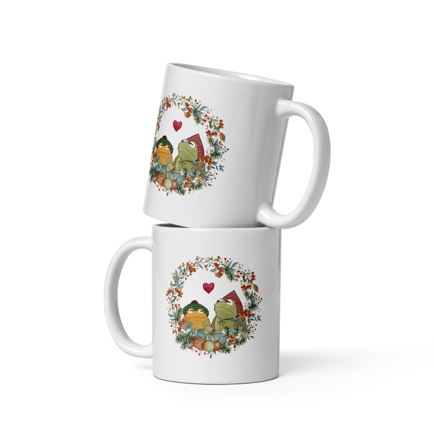 Frog and Toad Do Gifts White glossy mug