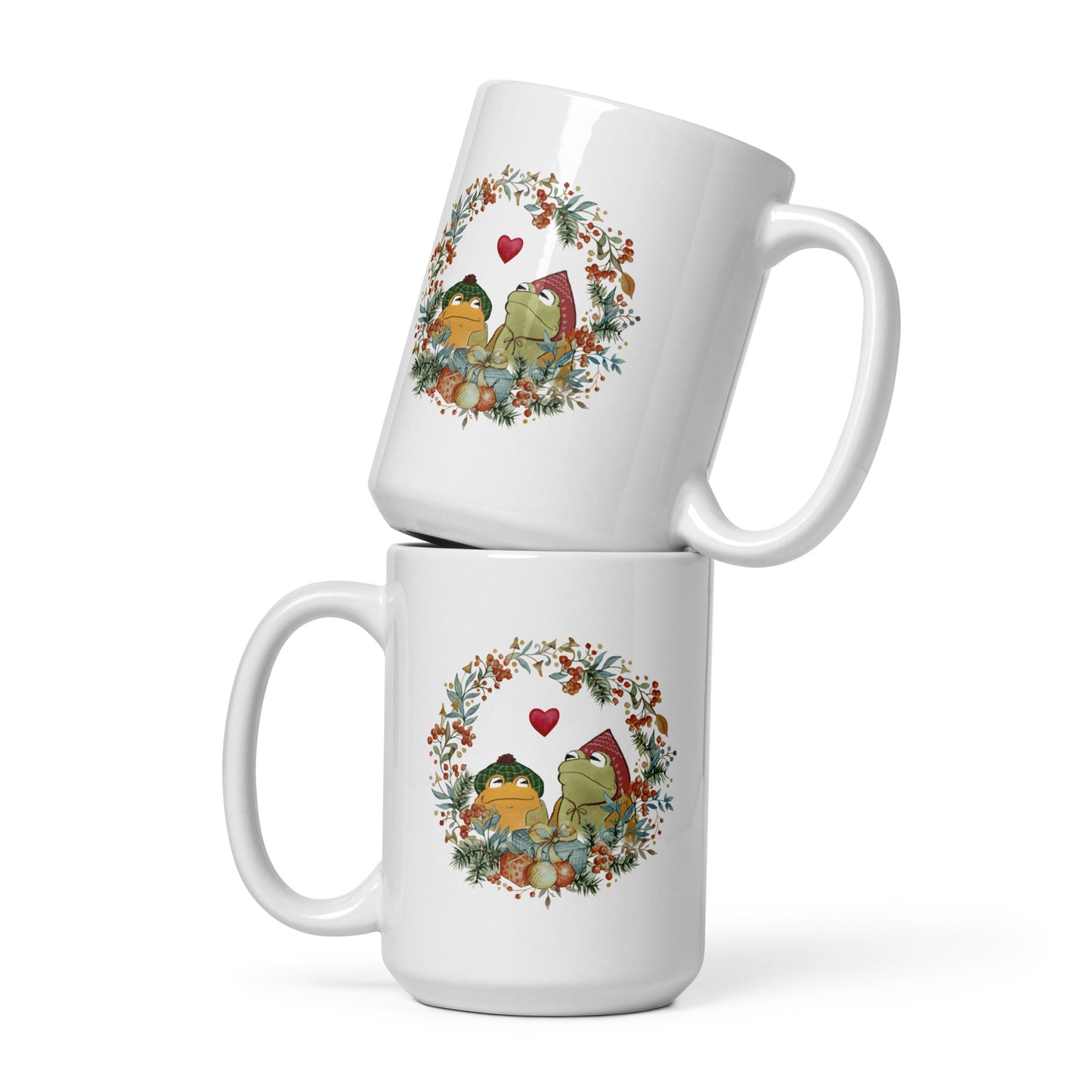 Frog and Toad Do Gifts White glossy mug