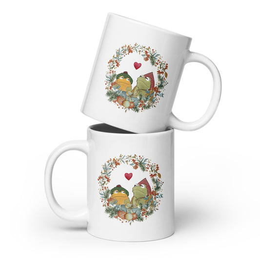 Frog and Toad Do Gifts White glossy mug