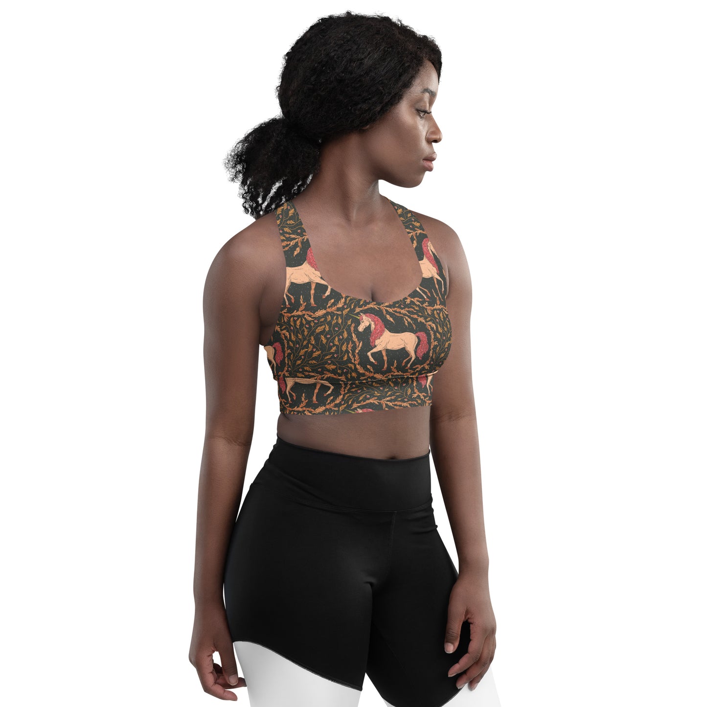 Medieval Unicorn Longline sports bra