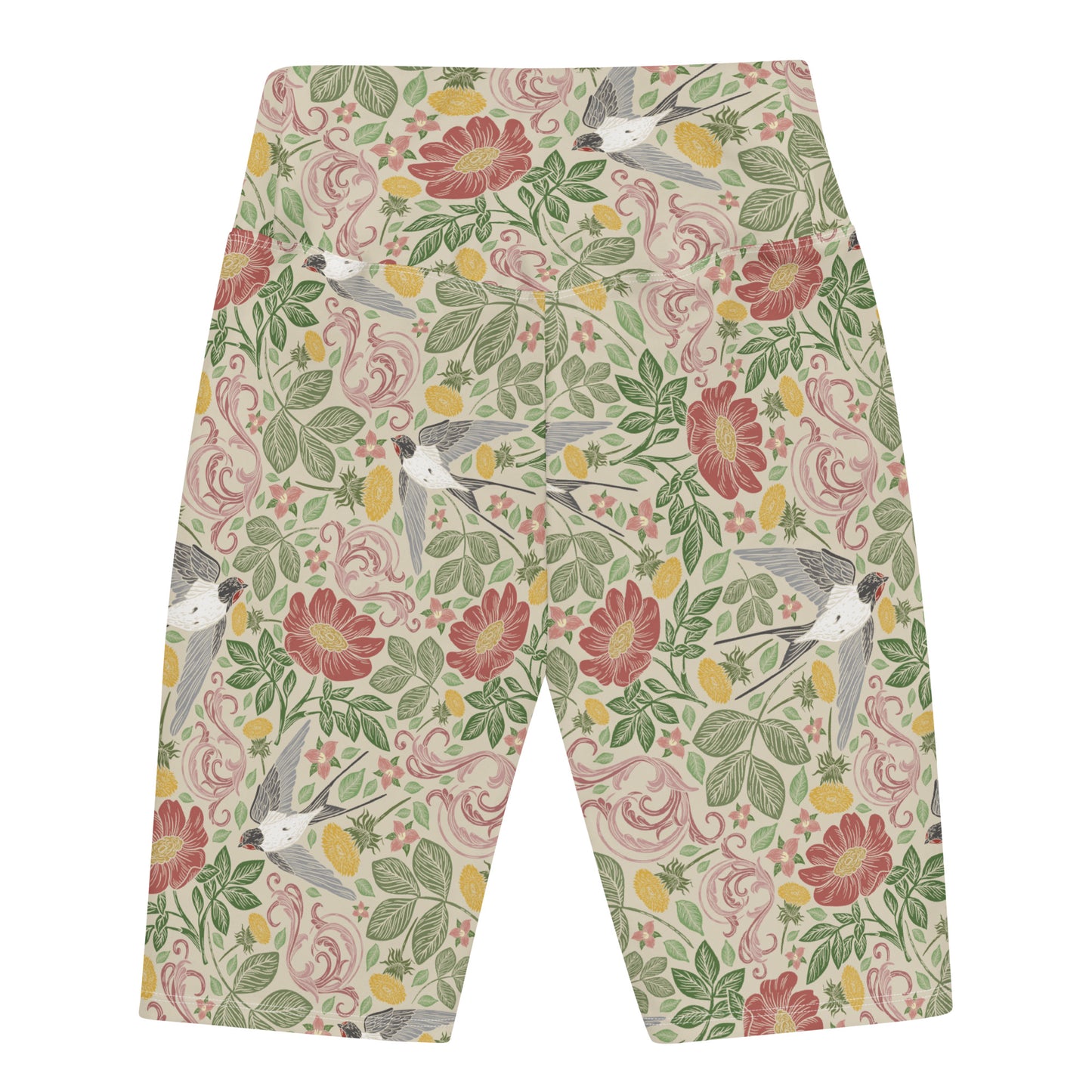 Botanical Bird Biker Shorts