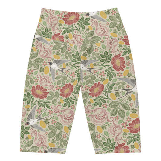 Botanical Bird Biker Shorts