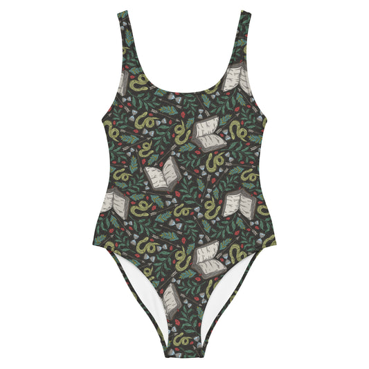 Snakes & Books One-Piece Swimsuit