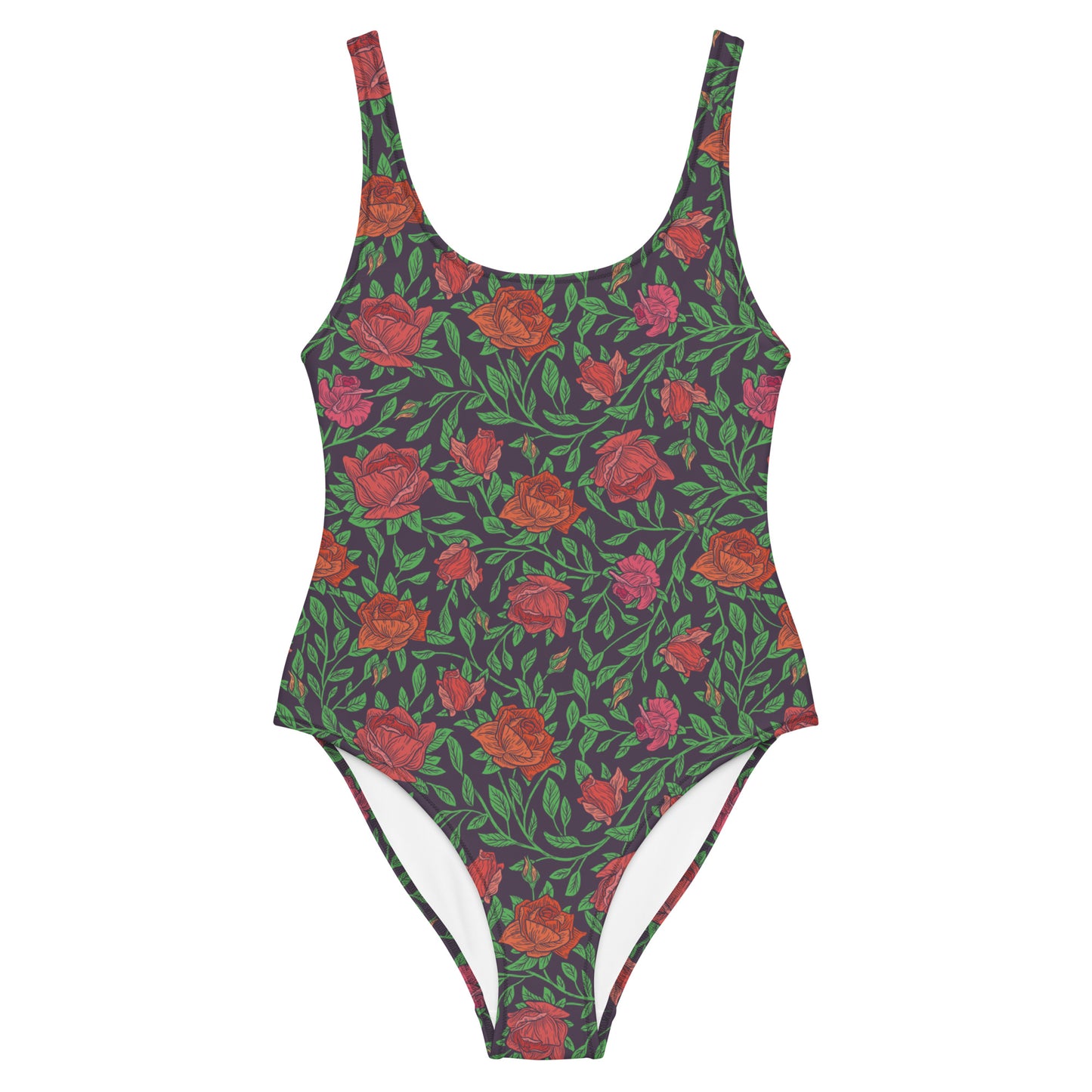 Buns & Roses (Dark) One-Piece Swimsuit