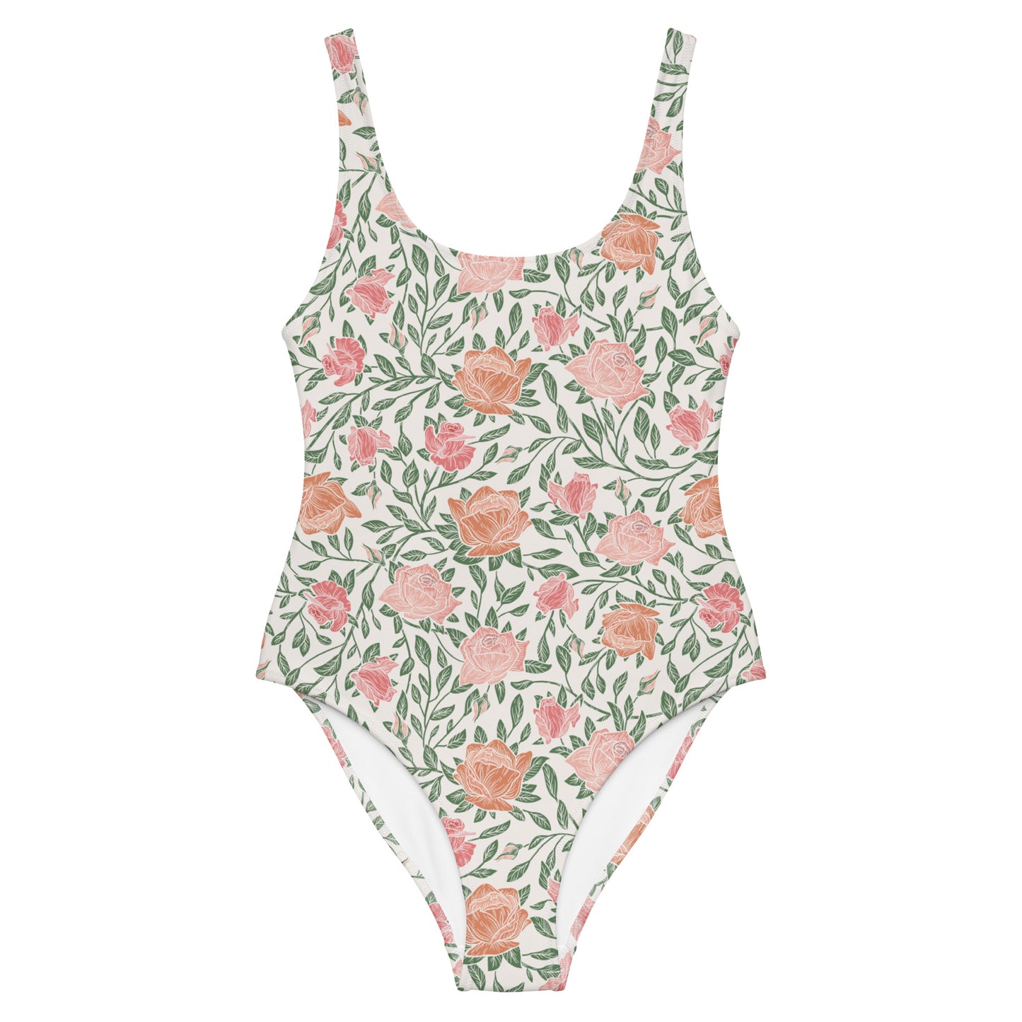 Buns & Roses (Light) One-Piece Swimsuit