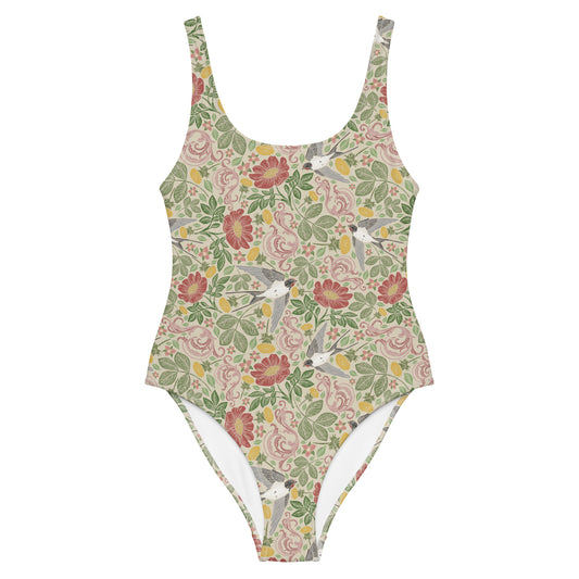 Botanical Bird One-Piece Swimsuit