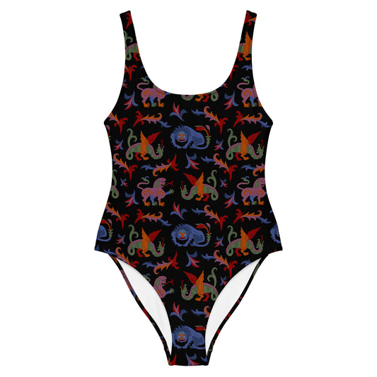 Medieval Animals One-Piece Swimsuit