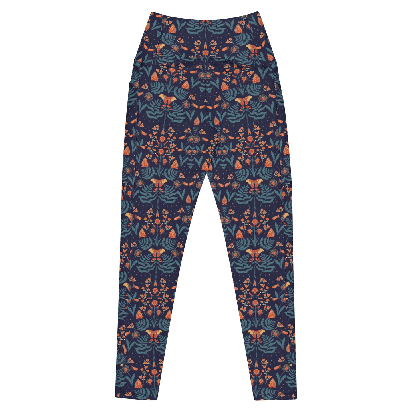 Ferns and Butterflies Crossover leggings with pockets