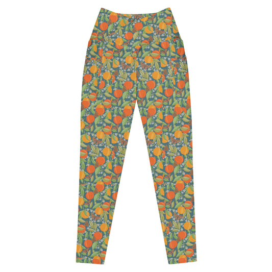 Orange Grove Crossover leggings with pockets