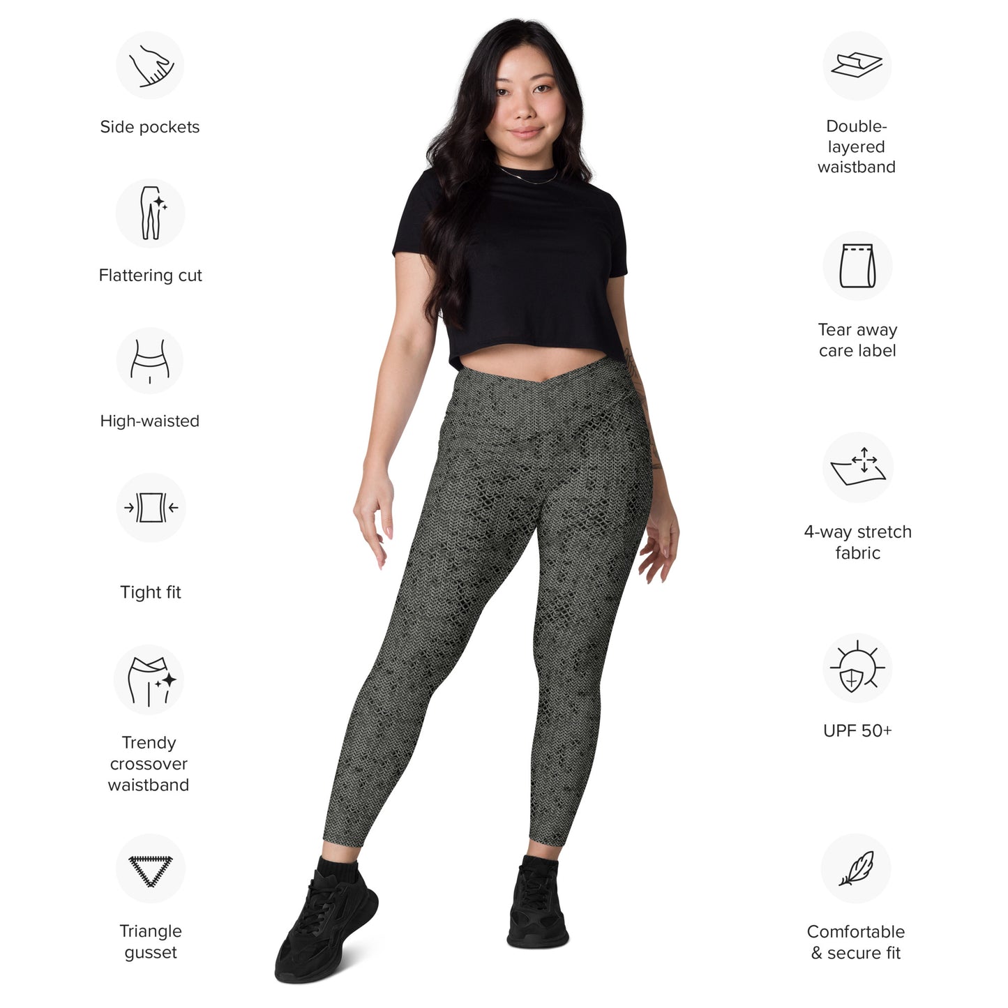 DIN Unruly - Crossover leggings with pockets – Valorous Vixen