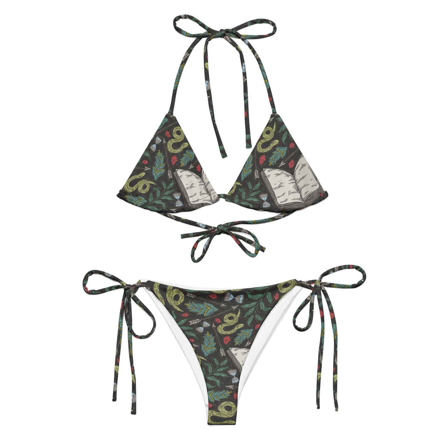 Snakes & Books recycled string bikini