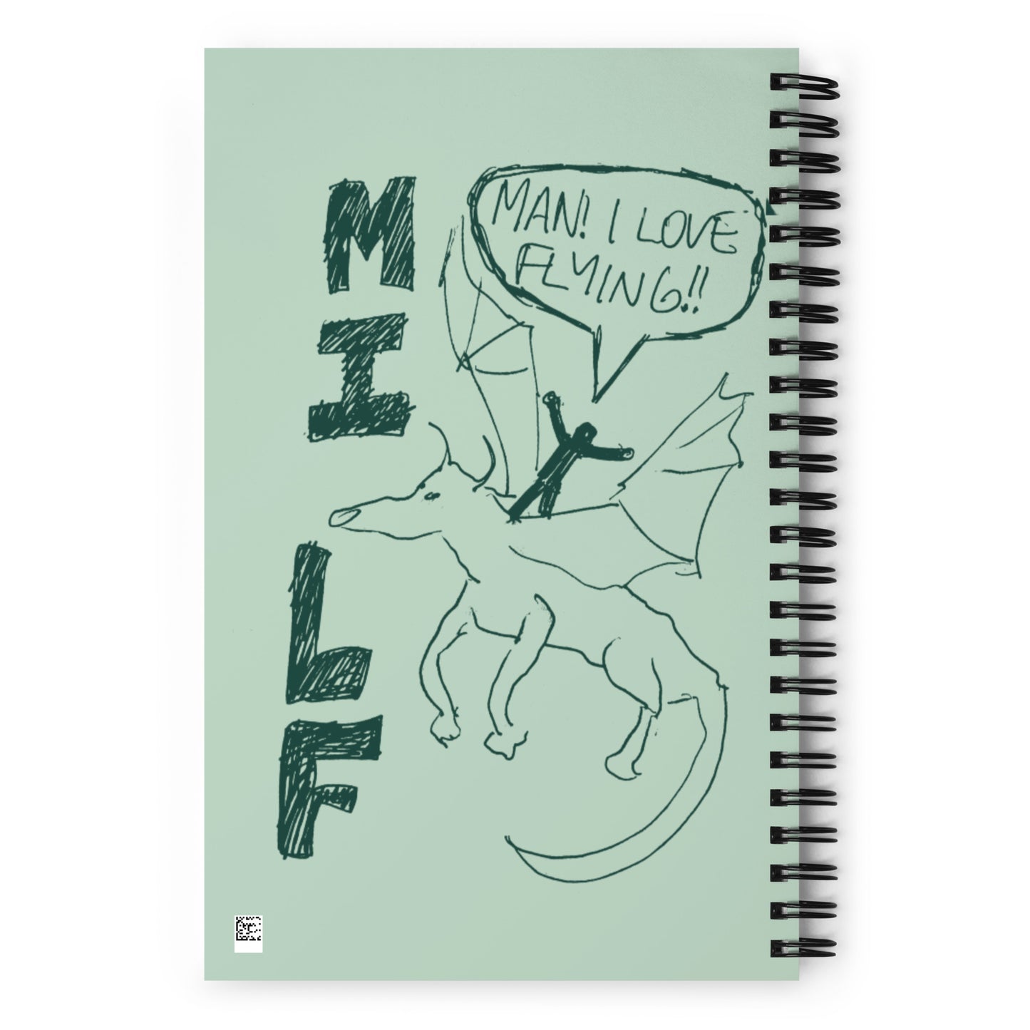 @Abzkelly Man I Love Flying (MILF) Spiral notebook