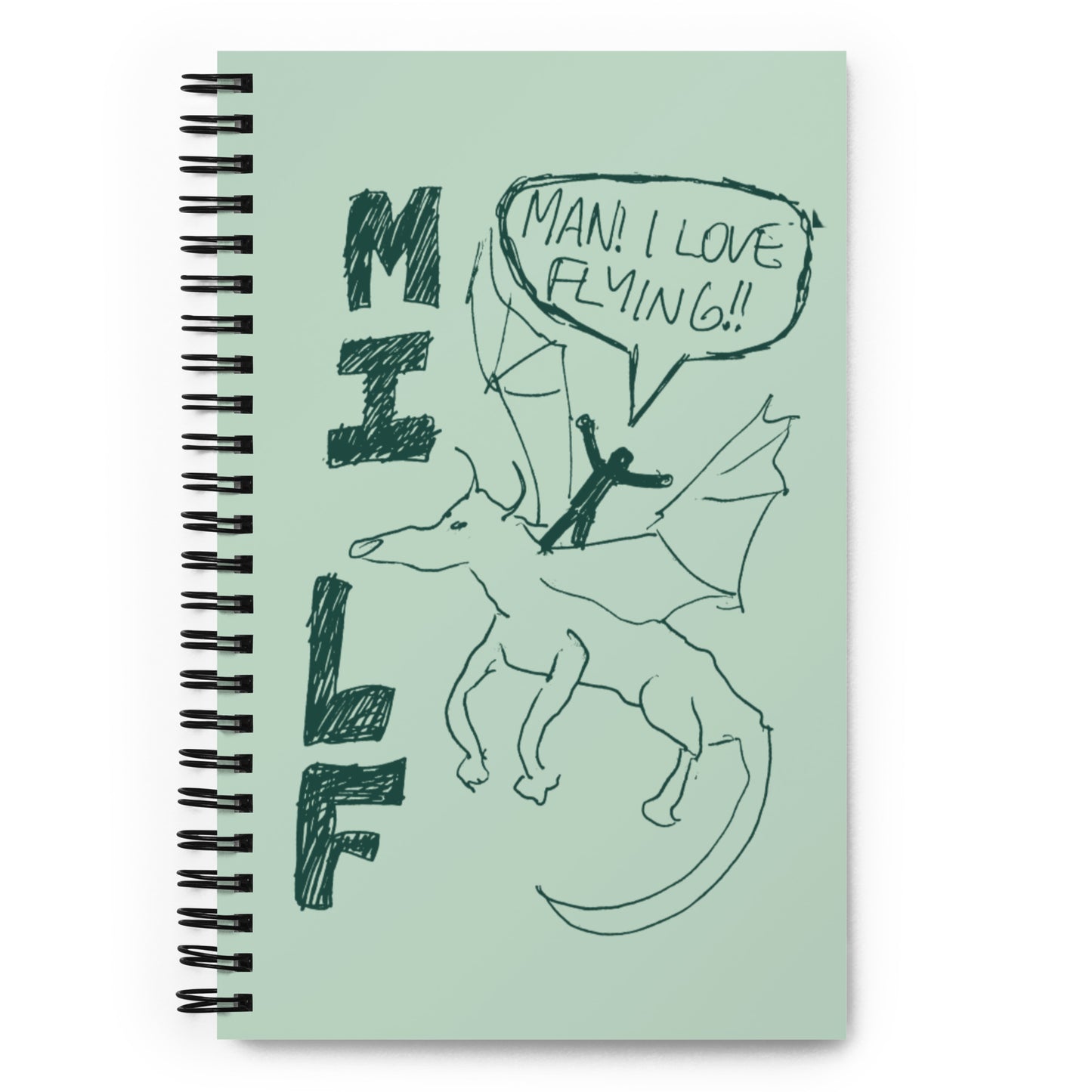 @Abzkelly Man I Love Flying (MILF) Spiral notebook