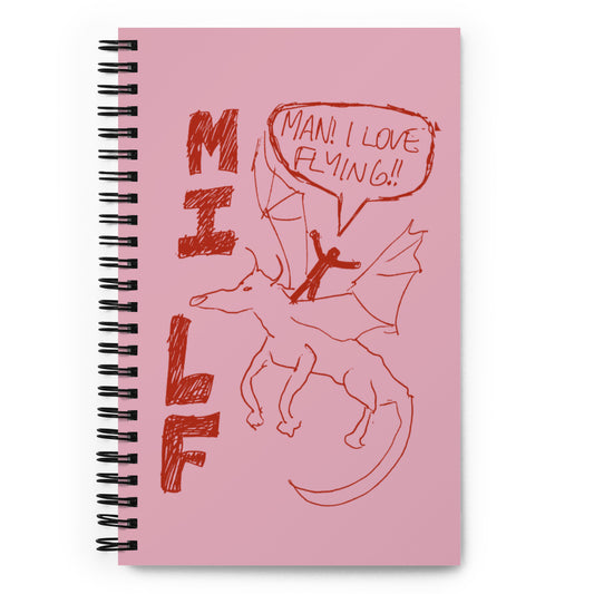 @Abzkelly Man I Love Flying (MILF) Spiral notebook