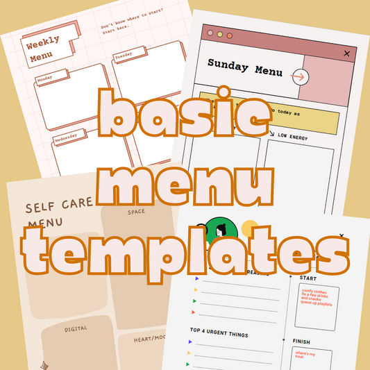 Bullet Journal Basic Menus